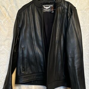 Schott NYC Black Leather Bomber Jacket